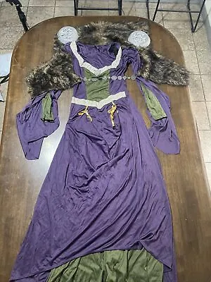 Game Of Thrones Cersei Costume Dress Custom Shoulder Fur Clean Medieval Cosplay • $47.99