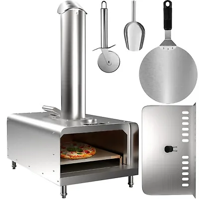 VEVOR Outdoors Portable Pizza Oven Pellet Grill Wood BBQ Smoker Food • $98.99
