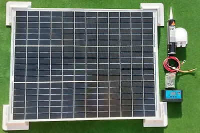 80 WATT SOLAR PANEL FULL KIT MOTORHOME VW CAMPER VAN CARAVAN LCD Controller 80w • £129.99