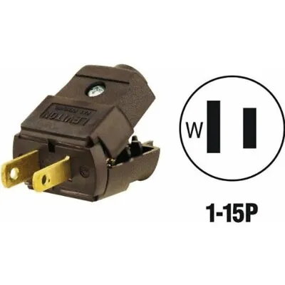 2 Leviton Two Prong Replacement Plugs Brown Polarized 101-2EP 15A 110V 120V • $15.79