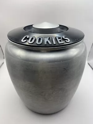 Vintage Kromex Aluminum Cookie Canister GUC Repaired Lid Made In USA • $18.99