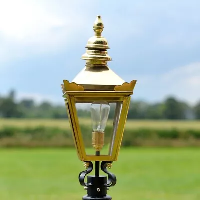 NEW 54cm Polished Brass Lantern Replacement Lamp Post Top • £142