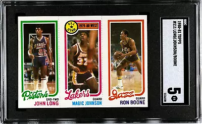 1980 Topps Magic Johnson Rookie Card SGC 5 John Long Ron Boone Lakers (5202) • $44.43