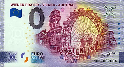 Zero Euro Note - 0 Euro - Austria - Vienna - Austria 2023-3 • £3.02