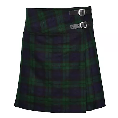 Ladies Knee Length Kilt Skirt 20  Length Tartan Pleated Kilts - Black Watch • $14.87