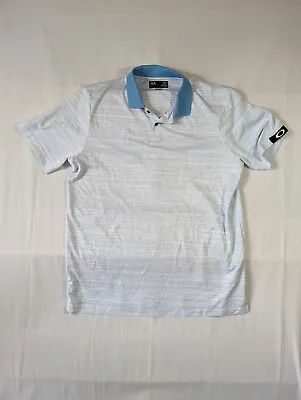 Oakley Shirt Mens XL Polo Hydrolix Performance Golf Lightweight Striped White • $12.99
