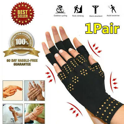 Copper Hands Arthritis Compression Gloves Brace Magnetic Therapy For Men Women • $7.80