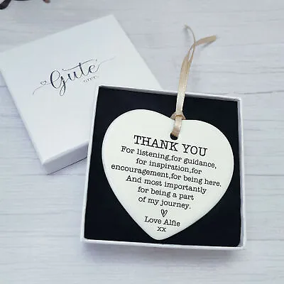 Personalised Thank You Gift For Her Him Ceramic Heart Plaque Birthday Keepsake • £6.49