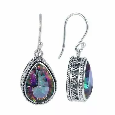 Elegant Rainbow Mystic Topaz  Silver Drop Earrings Women Wedding Jewelry Gift • $2.50