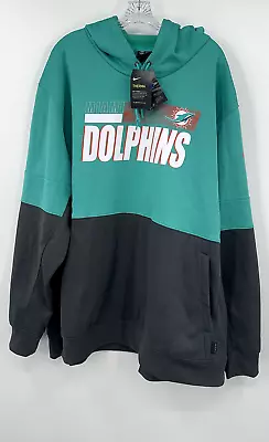 Miami Dolphins Brand New Nike Dri Fit Aqua/grey Logo Hoodie Size: 4xl • $49.99