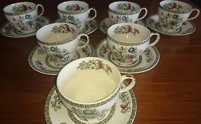 £49.99 • Buy Rare 6x Vint Johnson Bro Indian Tree Breakfast Cups And Saucers Hand Painted 