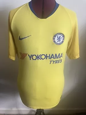 Chelsea Football Club 2018/19 Nike Shirt Away Yellow Jersey Mens Size Small • £14.99