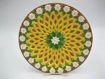 Majolica Hand Painted Flower Pottery Plate Seymour Mann 10.5  • $14.95
