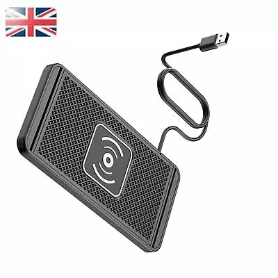 USB Non-slip Silicone Car Wireless Fast Charger Charging Mat Dashboard Mount New • £19.14