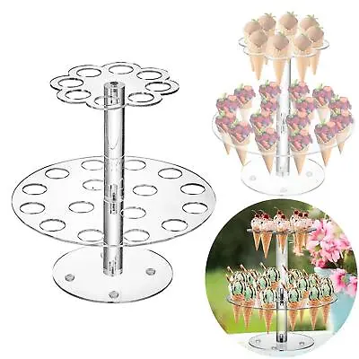 £19.86 • Buy Ice Cream Cones Holder Stand Transparent Display Stand Holder For Parties