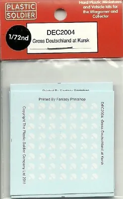 Plastic Soldier 1/72 Decals - Gross Deutschland Pz-Gren Division At Kursk • £7.75