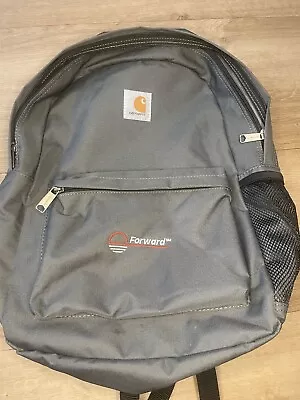 Carhartt Canvas Trade Grey Backpack Book Bag Laptop W  Forward  Logo Travel 21L • $31