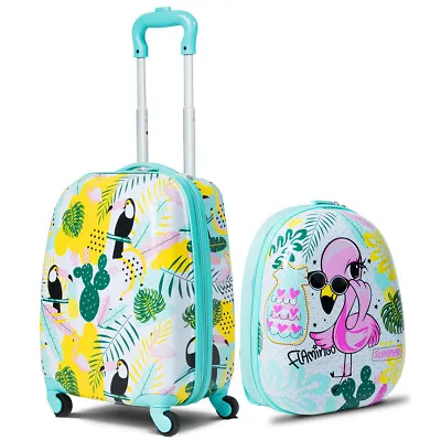 2 PCS 12'' 16'' ABS Kids Backpack Luggage Set Children Suitcase Travel  • £39.95