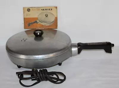 Vintage GE GENERAL Electric 11.5  Electric Fry Pan/Skillet Lid + Manual 15C26-SU • $69.99