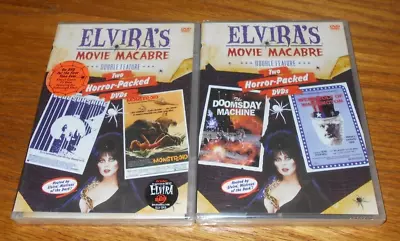 Elvira's Movie Macabre Lot Of 2 DOUBLE FEATURES HORROR-PACKED 4 Dvd Movies New • $10