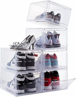 4/8/12Pcs Clear Shoe Storage Box Magnetic Sneaker Case Organizer For Air Jordan  • $99.74