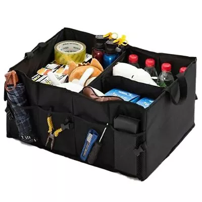 Car Boot Organiser Seat Multi Pocket Storage Bag Tidy Pouch Bag Box Collapsible • $23.71