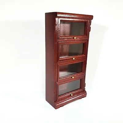 Dollhouse Barrister Bookcase Tall Lawyers 1:12 Scale Furniture Mahogany Finish • $23