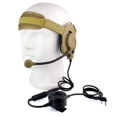 CS HD03 Z Tactical Headset & Waterproof PTT For BaoFeng UV-5R Kenwood TYT Radios • £25.19