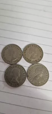 £0.99 • Buy Sixpence (6d) 4 X Coins - 1957 1962 & 1965 Elizabeth II