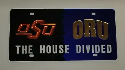 Oklahoma State Oral Roberts University House Divided License Plate Tag • $24.99