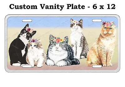 Cute Cat Collage Auto License Plate Tag With Any Text Car ATV Bike Motorcycle RV • $15.99