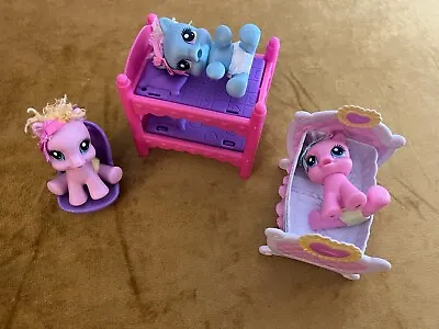 My Little Pony: Newborn Cuties Lot Of 3 + Crib And Bunk Bed • $29.75
