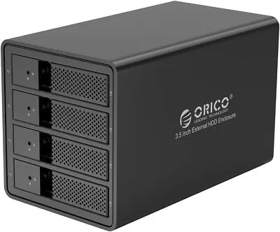 ORICO 4-Bay Tool-free Aluminium Hard Drive RAID Enclosure For 4x 3.5 Inch SATA 3 • £129.99