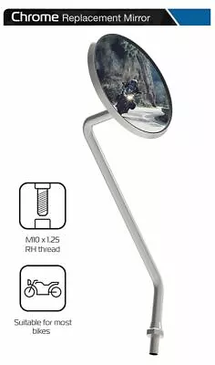 KAWASAKI ZZR1400 Oxford Chrome Motorcycle Rearview Mirror Glass Left Side 10mm • £14.99