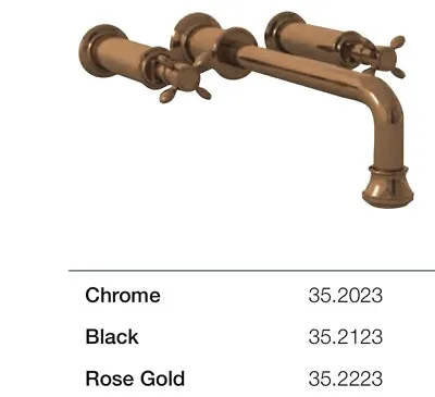 Calypso Palma 3 Hole Wall Mounted Basin Tap Rose Gold RRP £350 NEW With Waste • £35.72