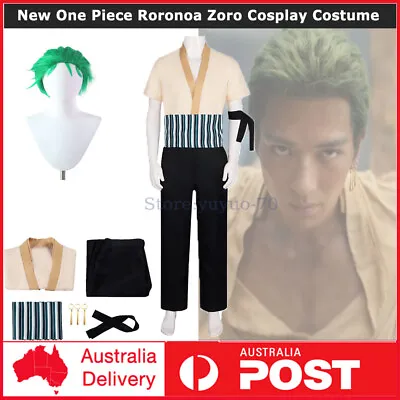 New One Piece Roronoa Zoro Cosplay Costume Halloween Completed Outfit+Earrings • $52.04
