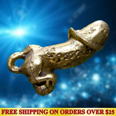 $5.97 • Buy Brass Lucky Love Charm Thai Amulet Talisman Magic Penis PALAD KHIK Wealth Holy