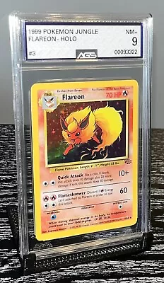 1998 Pokemon Flareon Jungle 3/64 Holo Unlimited NM+ 9 Vintage Base Set • $69.29