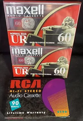 Cassette Tapes  2 Pack Maxell 60 & 1 RCA 90 NEW • $4.79