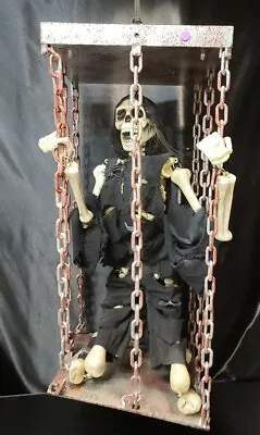 Gemmy Hang Up Caged Skelton Motion & Sound Activated • $93.75