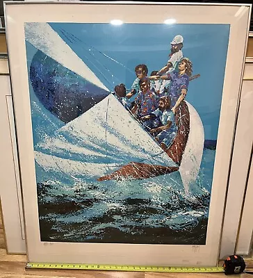 Vintage Serigraph Signed By Mark King Artist Proof Print Sailing 1970 • $224.25