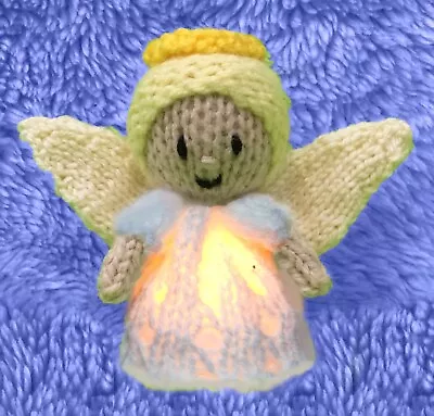 KNITTING PATTERN - Christmas Guardian Angel Tea Light Holder Hanging Decoration • £3.25