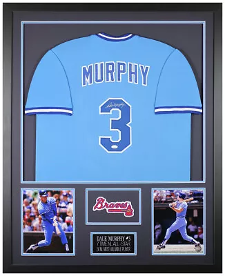 Dale Murphy Autographed & Framed Blue Atlanta Jersey Auto JSA COA • $550