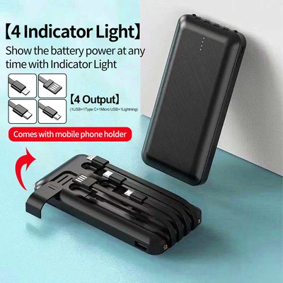$24.99 • Buy Power Bank Portable 100000 Mah 4USB Type-C Fast Charger Battery Power Bank