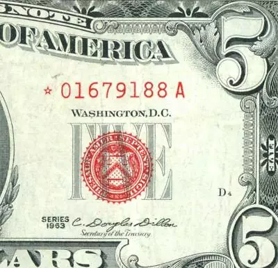 (( STAR )) $5 1963 United States Note ** DAILY CURRENCY AUCTIONS • $12.50