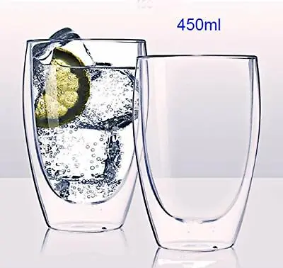 Drinking Glasses Crystal Whiskey Tumbler Tea Coffee Cups Lead Free Set Of 2 • $13.99