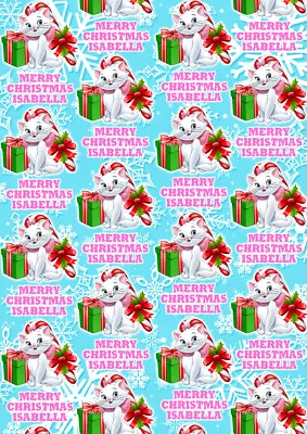 £4.99 • Buy Marie Aristocats Personalised Christmas Gift Wrap - Disney Marie Wrapping Paper