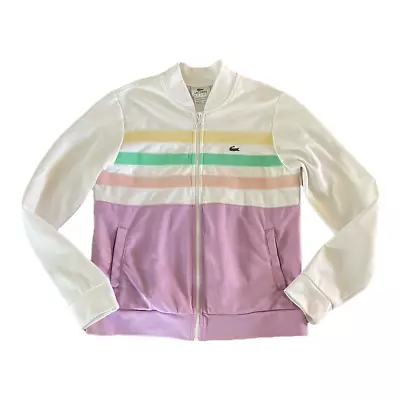 Perfect Condition Vintage Lacoste Activewear Pastel Striped Jacket Small • $65