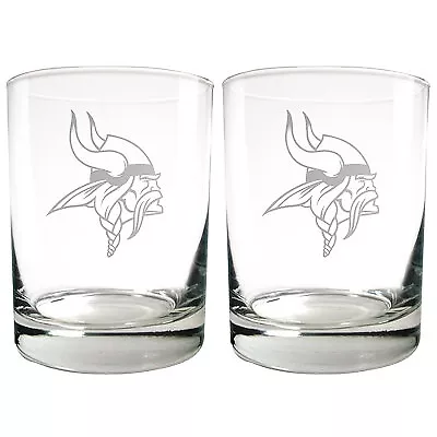 NFL Minnesota Vikings Laser Etched Rocks Glass Set - 2pc • $13.99