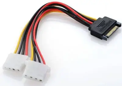 $3.50 • Buy SATA Power Cable TO 2 X Molex Connector Plug Converter Adapter PSU Supply